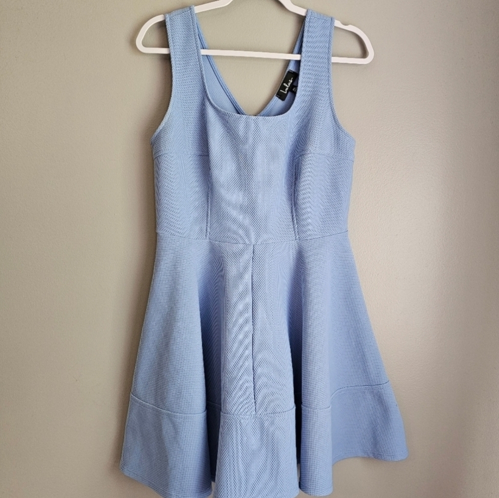 Lulu’s Home Before Daylight women's size XL periwinkle blue skater dress